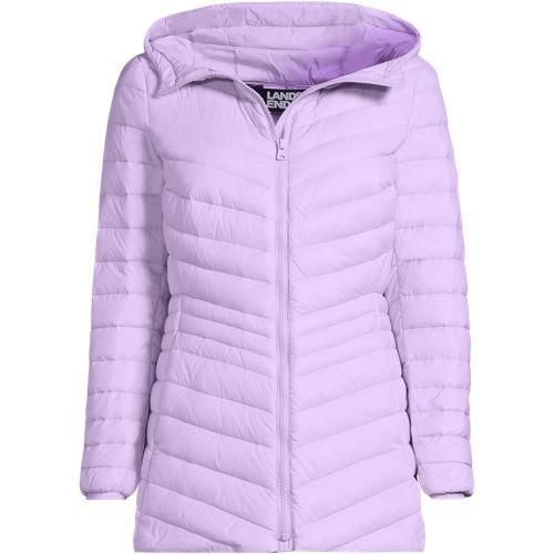 Daunenjacke WANDERWEIGHT Verstaubar Ultraleicht mit Kapuze, Damen,  Lila, Nylon/Daunen, by Lands' End