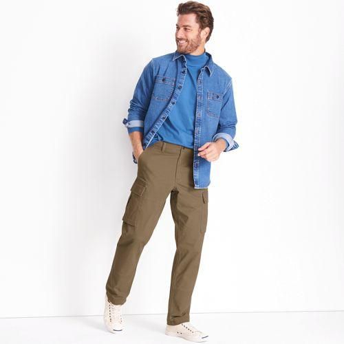 Cargo-Chino mit Stretch, Straight Fit, Herren,  Braun, by Lands' End