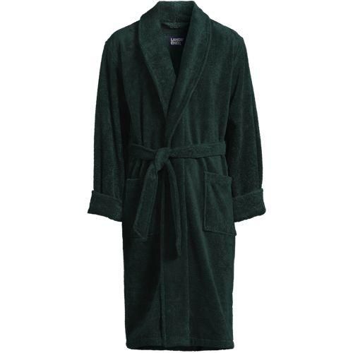 Bademantel aus türkischem Frottee, Herren,  Grün, Baumwolle, by Lands' End