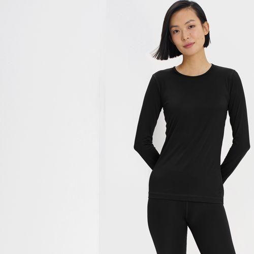 Funktionsshirt THERMASKIN, Damen,  Schwarz, Polyester-Mischung, by Lands' End
