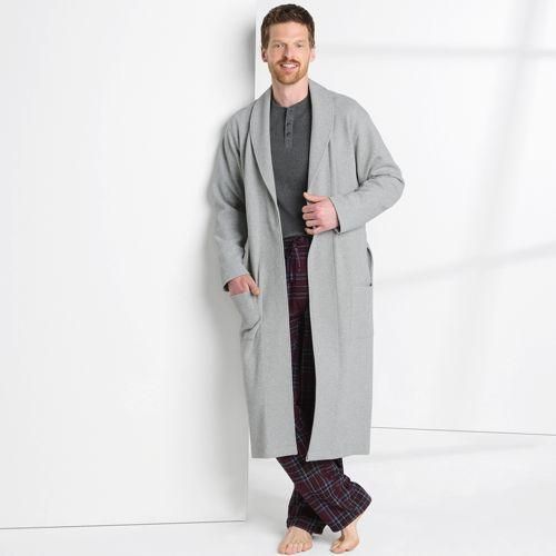 Bademantel mit Waffelstruktur, Herren,  Grau, by Lands' End