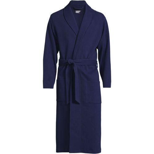 Bademantel mit Waffelstruktur, Herren,  Blau, by Lands' End