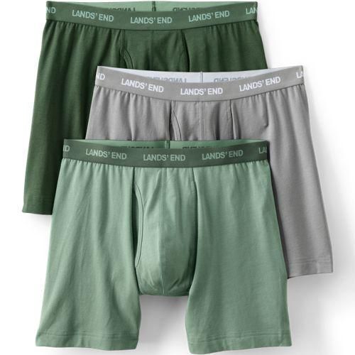 Komfort-Boxershorts (3er-Set), Herren,  Grün, Baumwolle/Elasthan/Baumwolle Modal, by Lands' End