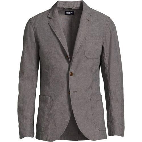 Sakko aus Leinen/Baumwoll-Mix, Herren,  Grau, by Lands' End