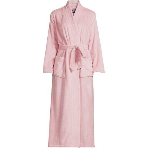 Bademantel aus Plüsch-Fleece, Damen,  Pink, Polyester, by Lands' End
