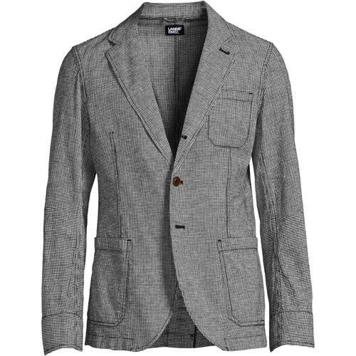 Sakko aus Leinen/Baumwoll-Mix, Herren,  Schwarz, by Lands' End