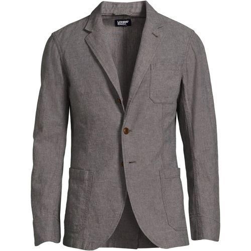 Sakko aus Leinen/Baumwoll-Mix, Herren,  Grau, by Lands' End