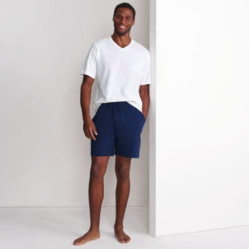 Pyjama-Shorts aus Baumwoll-Jersey, Herren,  Blau, Baumwolle, by Lands' End