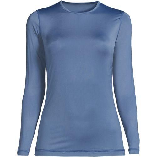 Funktionsshirt THERMASKIN, Damen,  Blau, Polyester-Mischung, by Lands' End