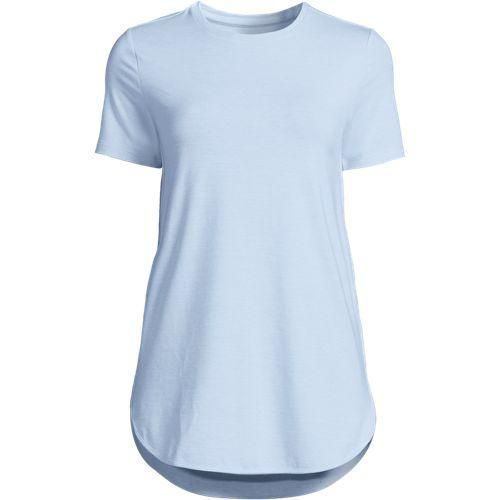 Funktionsshirt ACTIVE mit kurzen Ärmeln, Damen,  Blau, Polyester-Mischung/Baumwolle Modal, by Lands' End