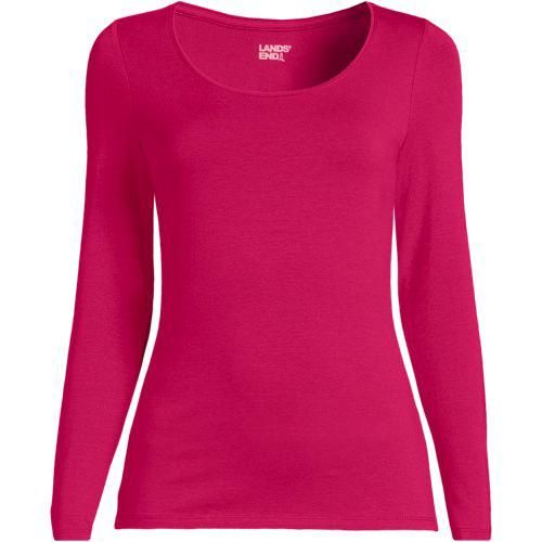 Baumwolle/Modal-Shirt mit Ballett-Ausschnitt, Damen,  Rot, Baumwolle Modal, by Lands' End