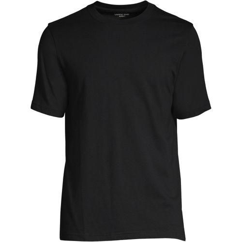 Super-T Kurzarm-Shirt, Classic Fit, Herren,  Schwarz, Baumwolle, by Lands' End