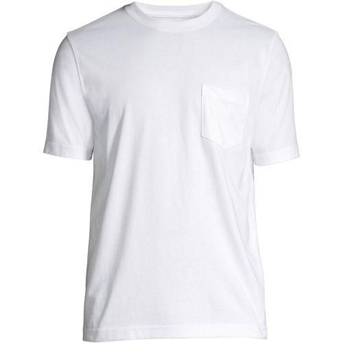 Super-T Kurzarm-Shirt mit Brusttasche, Classic Fit, Herren,  Weiß, Baumwolle, by Lands' End