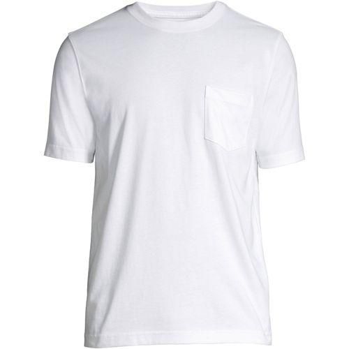 Super-T Kurzarm-Shirt mit Brusttasche, Classic Fit, Herren,  Weiß, Baumwolle, by Lands' End