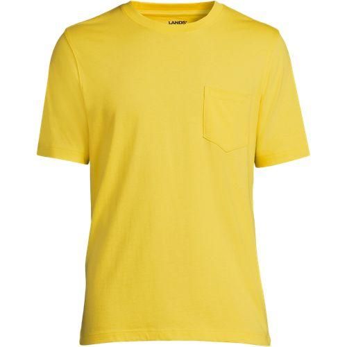 Super-T Kurzarm-Shirt mit Brusttasche, Classic Fit, Herren,  Gelb, Baumwolle, by Lands' End