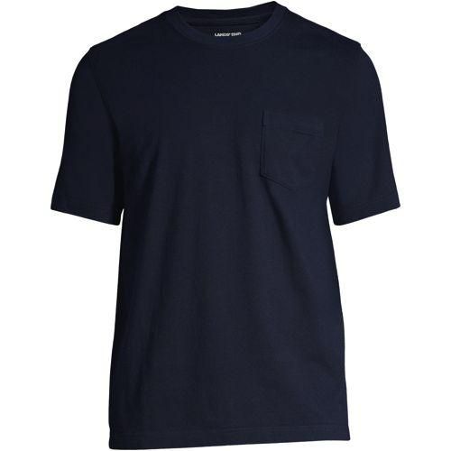 Super-T Kurzarm-Shirt mit Brusttasche, Classic Fit, Herren,  Blau, Baumwolle, by Lands' End