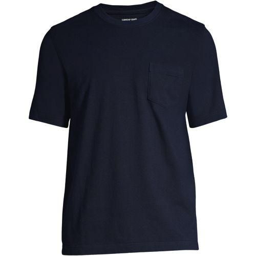 Super-T Kurzarm-Shirt mit Brusttasche, Classic Fit, Herren,  Blau, Baumwolle, by Lands' End