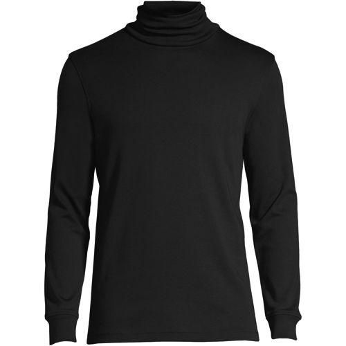 Supima Rollkragenshirt, Classic Fit, Herren,  Schwarz, Baumwolle, by Lands' End