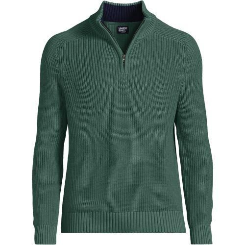 Pullover DRIFTER mit Troyer-Kragen, Herren,  Grün, by Lands' End