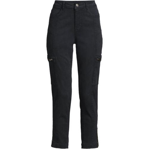 Utility-Cargojeans, Damen,  Schwarz, Baumwoll-Mischung, by Lands' End