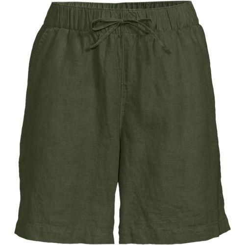 Leinen-Schlupfshorts, Damen,  Grün, Leinen, by Lands' End
