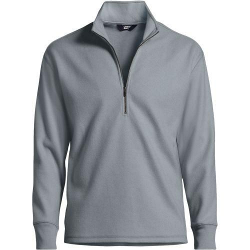 Fleece-Troyer, Herren,  Grau, Viskose-Mischung/Polyester-Mischung, by Lands' End