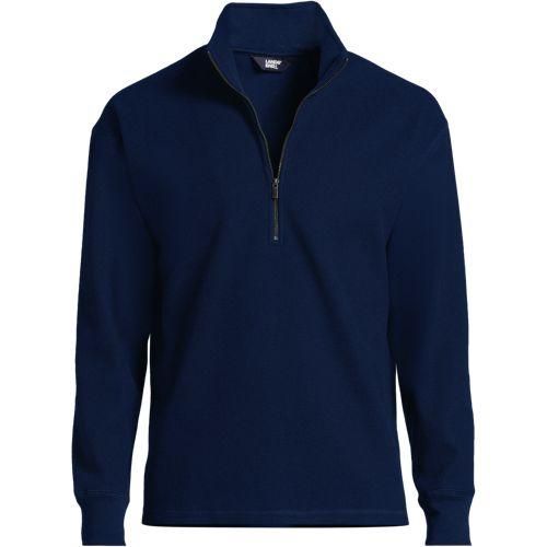 Fleece-Troyer, Herren,  Blau, Viskose-Mischung/Polyester-Mischung, by Lands' End