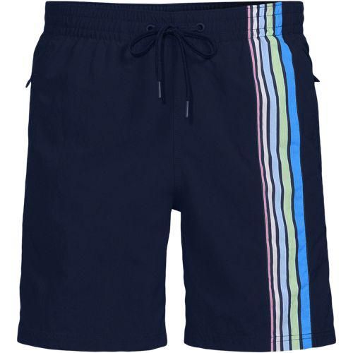 Badeshorts mit Hydroliner, 18 cm, Herren,  Blau, by Lands' End