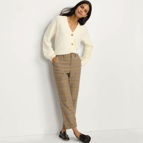 Knöchellange Hose aus gebürstetem Flanell, Damen,  Braun, Viskose/Polyester-Mischung, by Lands' End