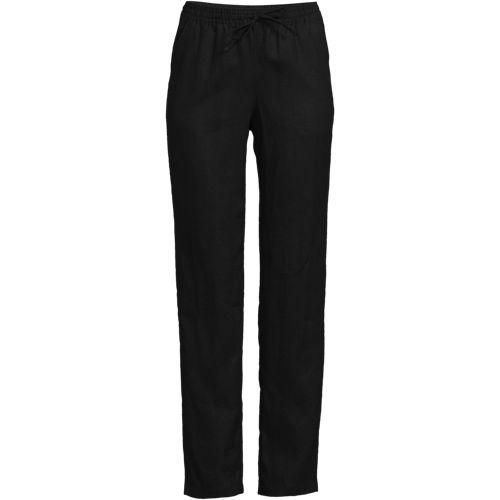 Relaxte Premium Reinleinen-Schlupfhose, Damen,  Schwarz, Leinen, by Lands' End