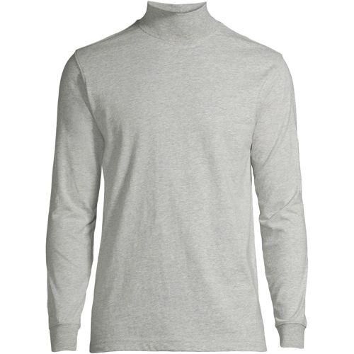 Super-T Stehbundshirt, Classic Fit, Herren,  Grau, Baumwolle, by Lands' End