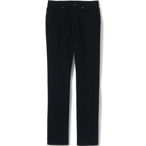 Schwarze Straight Fit Jeans High Waist, Damen,  Schwarz, Baumwoll-Mischung/Polyester-Mischung, by Lands' End