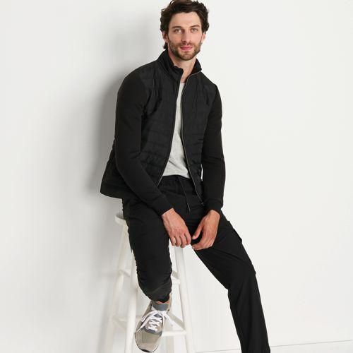 Gesteppte Trekkingjacke, Herren,  Schwarz, Polyester, by Lands' End