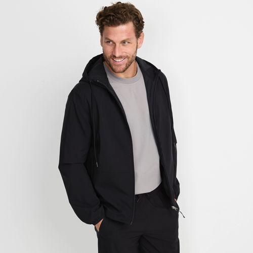 Trekking-Kapuzenjacke, Herren,  Schwarz, Polyester, by Lands' End