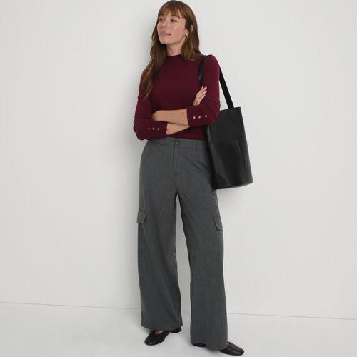 Cargohose aus weichem Twill, Damen,  Grau, Viskose/Polyester-Mischung, by Lands' End