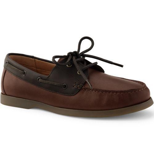 Bootsschuhe aus Leder, Herren,  Braun, Leder, by Lands' End
