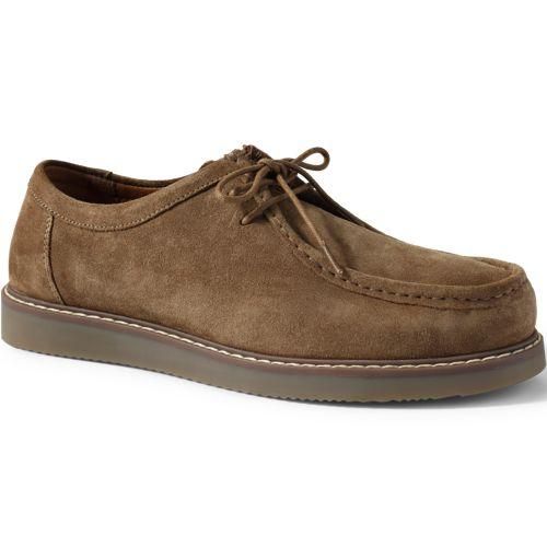 Schnürschuhe mit Mokassin-Naht, Herren,  Grau, Rauleder, by Lands' End