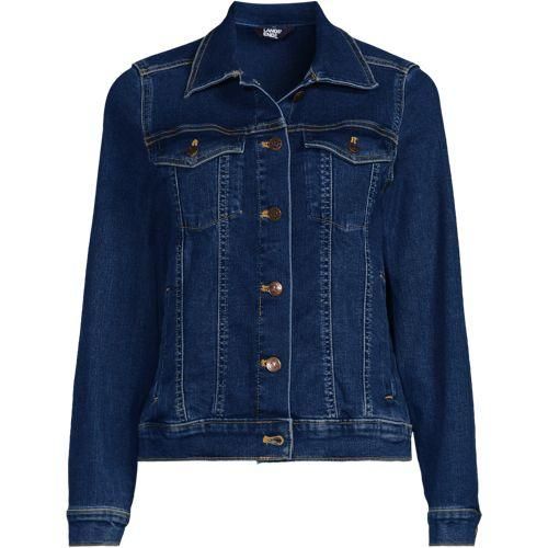 Jeansjacke, Damen,  Blau, Baumwolle/Elasthan/Polyester, by Lands' End