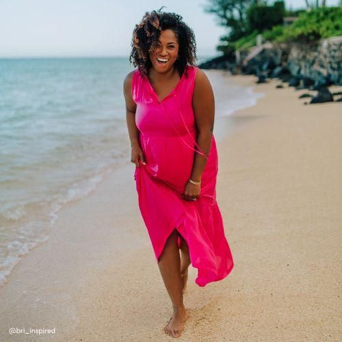 Maxi-Strandkleid, Damen,  Pink, Baumwolle Modal, by Lands' End