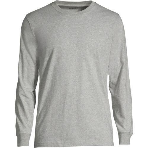Super-T Langarm-Shirt, Classic Fit, Herren,  Grau, Baumwolle, by Lands' End