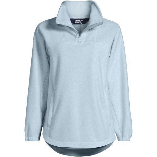 Luxe Fleece-Pullover, Damen,  Blau, Polyester, by Lands' End