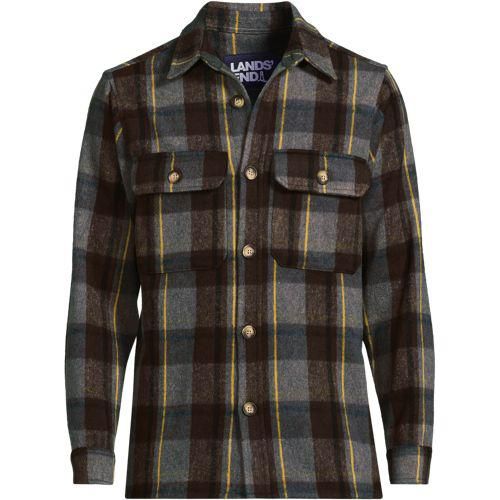 Karierte Hemdjacke, Herren,  Braun, by Lands' End