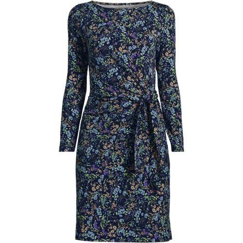 Baumwolle/Modal-Kleid mit Zierschleife, Damen,  Blau, Baumwolle Modal, by Lands' End