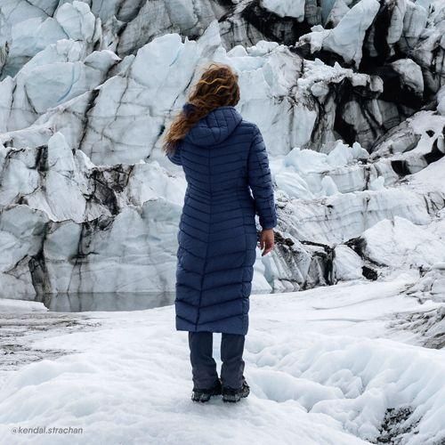 Maxi-Daunenmantel WANDERWEIGHT Verstaubar Ultraleicht mit Kapuze, Damen,  Blau, Nylon/Entendaunen, by Lands' End