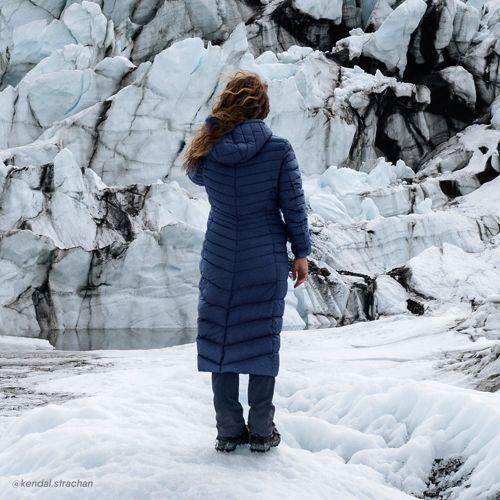 Maxi-Daunenmantel WANDERWEIGHT Verstaubar Ultraleicht mit Kapuze, Damen,  Blau, Nylon/Entendaunen, by Lands' End