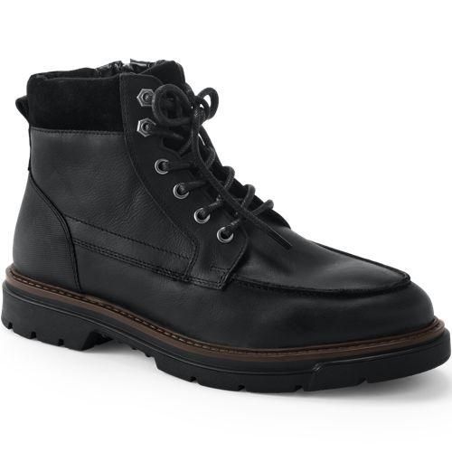 Lederstiefel mit Schürzennaht, Herren,  Schwarz, Leder, by Lands' End