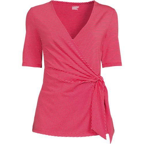 Shirt in Wickel-Optik, Damen,  Rot, by Lands' End