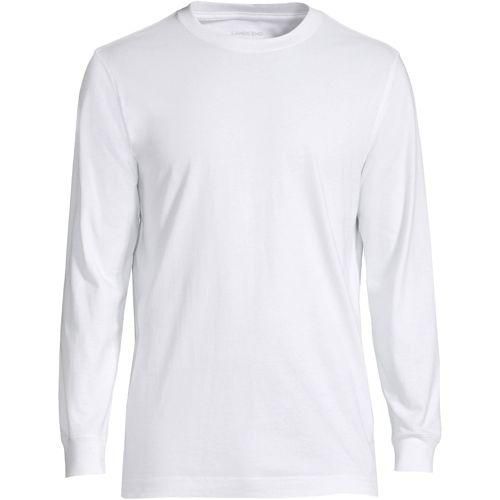 Super-T Langarm-Shirt, Classic Fit, Herren,  Weiß, Baumwolle, by Lands' End