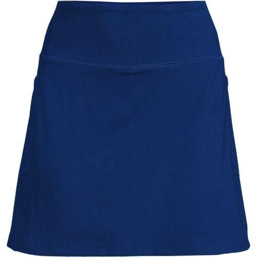 Active Skort mit hohem Bund, Damen,  Blau, Elasthan/Baumwoll-Mischung, by Lands' End