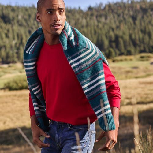 Super-T Langarm-Shirt, Classic Fit, Herren,  Rot, Baumwolle, by Lands' End